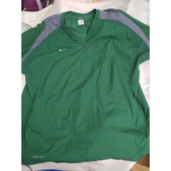 Nike Storm-FIT Pullover Jacket Mens XL Green Short Sleeve Golf Windbreaker Rain - Picture 1 of 8